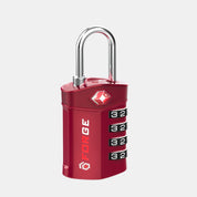 TSA Approved 4-Digit Combination Locks for Luggage and Suitcases. Open Alert, Alloy Body. Red 4 Locks