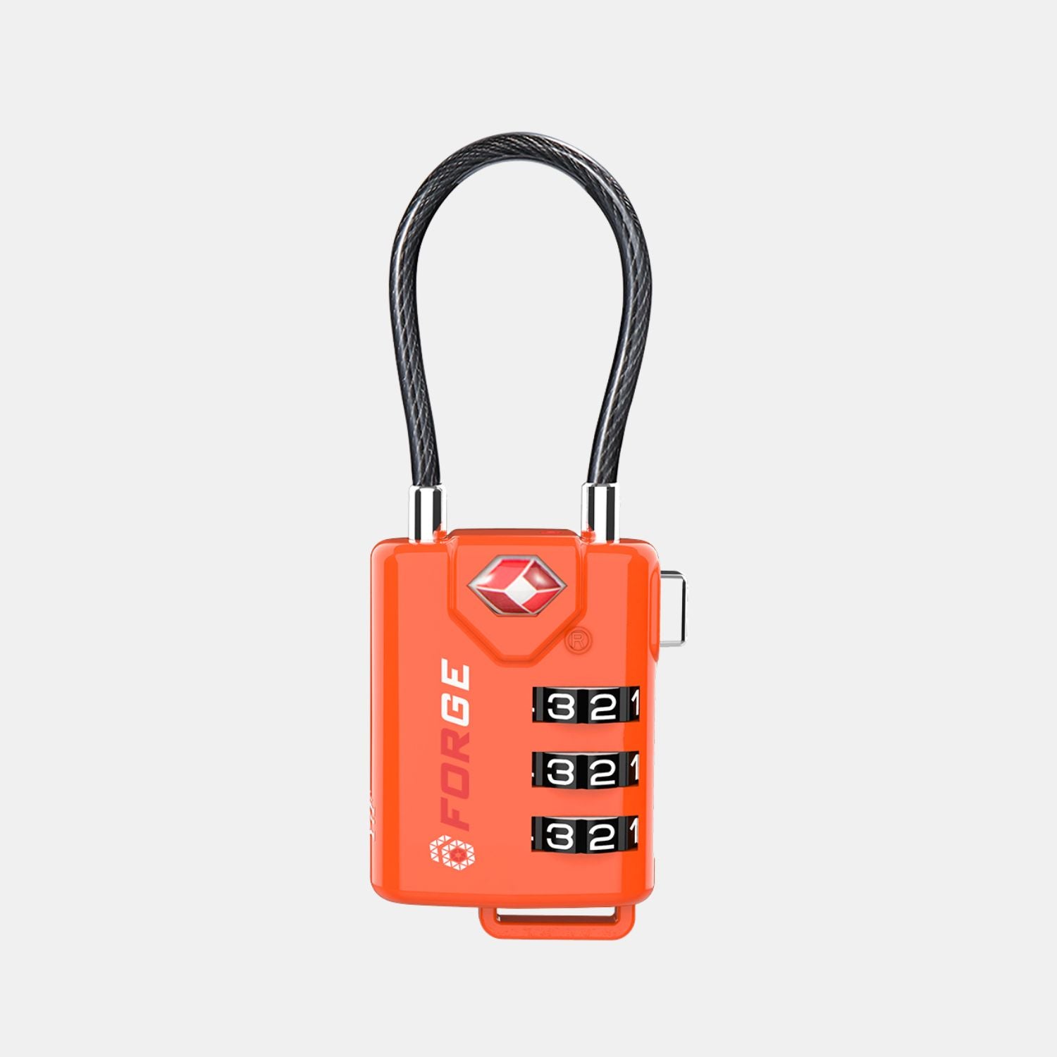 TSA Approved Cable Luggage Lock with Easy-to-Read Dials, Orange 4 Locks