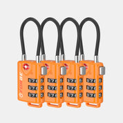 Pre-Owned, Great Condition. Lifetime Warranty Included. TSA Approved Cable Luggage Lock with Easy-to-Read Dials, Orange 4 Locks