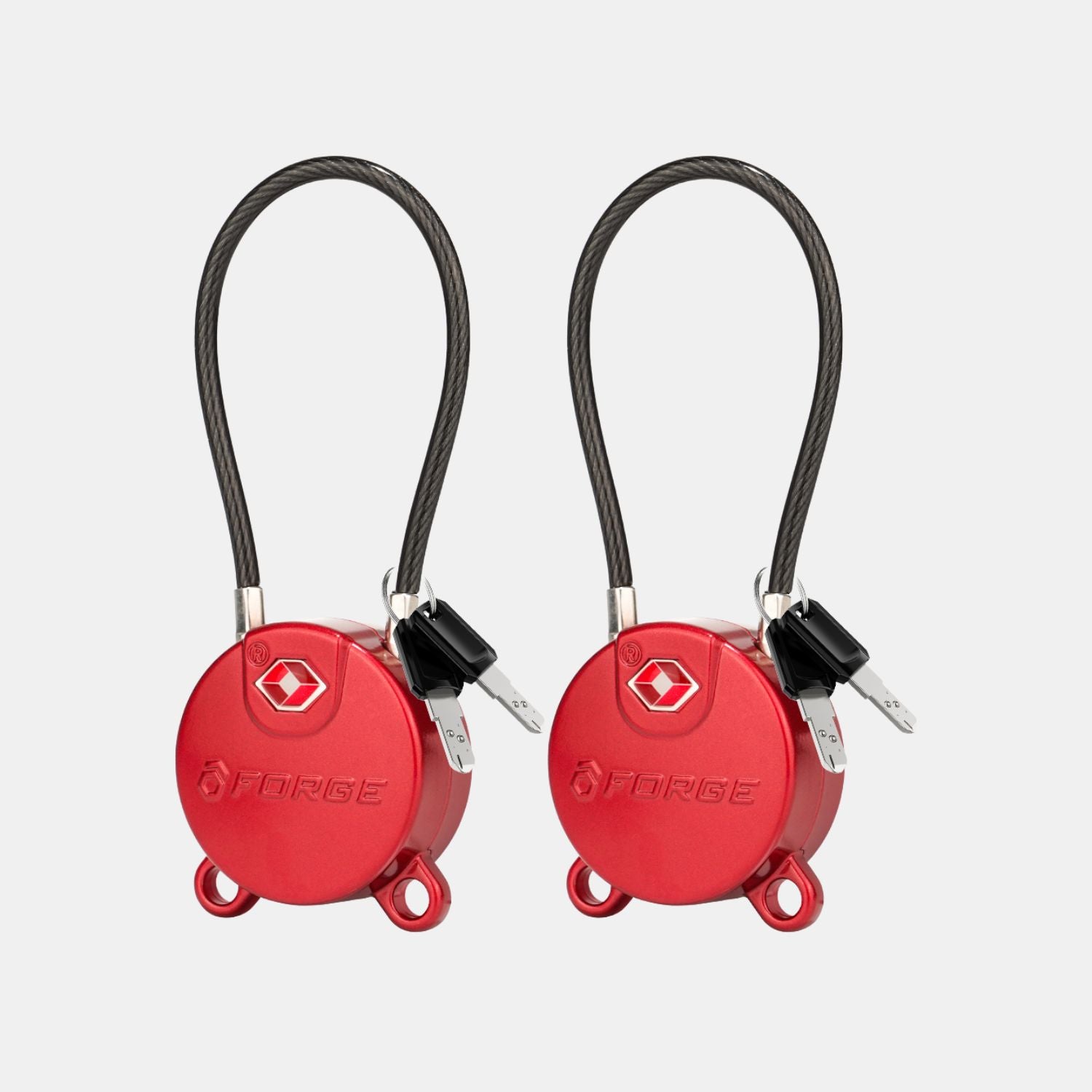 TSA-Approved Dimple Key Luggage Locks | Red 2-Pack - Forge Quality ...