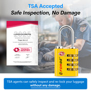 Candado de viaje TSA de doble apertura: acceso con llave o combinación, resistente.