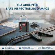 Candado para equipaje con llave de puntos aprobado por la TSA - Llave TSA006, candado pequeño ultraseguro. Negro, 8 candados.