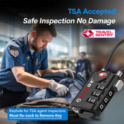 TSA Approved Cable Luggage Lock with Easy-to-Read Dials, Black 1 Lock