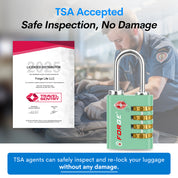 Dual-Opening TSA Approved Luggage Lock: Key or Combination Access, Heavy Duty. 2 Green Locks