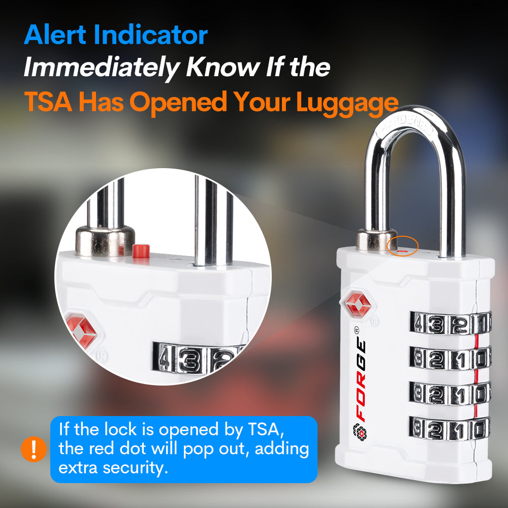 Heavy Duty TSA Approved  Lock for Tool Box and Case with TSA006 Key Cylinder, Model Giant, White 1 Lock