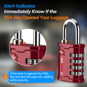 Forge Heavy Duty TSA Approved Lock for Toolbox and Case with TSA006 Key Cylinder, Model Giant, Red 2 Locks.  Lifetime Warranty Included.