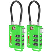 Forge TSA Approved Cable Luggage Lock with Easy-to-Read Dials, Green 2 Locks