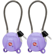 Candados para equipaje aprobados por la TSA, candados de viaje con llave de puntos ultraseguros, llave TSA006, color morado (2 unidades)