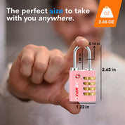 Dual-Opening TSA Approved Luggage Lock: Key or Combination Access, Heavy Duty. 2 Pink Locks