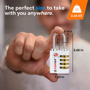 Candado para equipaje de doble apertura aprobado por la TSA: acceso con llave o combinación, resistente. 2 candados blancos.