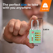 Dual-Opening TSA Approved Luggage Lock: Key or Combination Access, Heavy Duty. 2 Green Locks