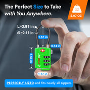 Forge TSA Approved Cable Luggage Lock with Easy-to-Read Dials, Green 4 TSA Locks.