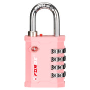 Candado TSA de alta resistencia, fabricado en zinc fundido a presión, para caja de herramientas y maletín, con llave TSA006, color rosa (1 unidad). 