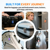 New431B_Dual-Opening TSA Approved Luggage Lock: Key or Combination Access, Heavy Duty. 4 Black Locks