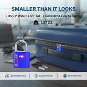 Forge Ultra-Compact TSA Approved Lock with TSA006 Anti-Pick Dimple Key (4 Colors Pack)