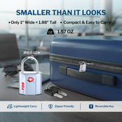 Candado para equipaje con llave de puntos aprobado por la TSA - Llave TSA006, candado pequeño ultraseguro. Plateado, 2 candados.