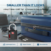 Candado para equipaje con llave de puntos aprobado por la TSA - Llave TSA006, candado pequeño ultraseguro. Negro, 8 candados.