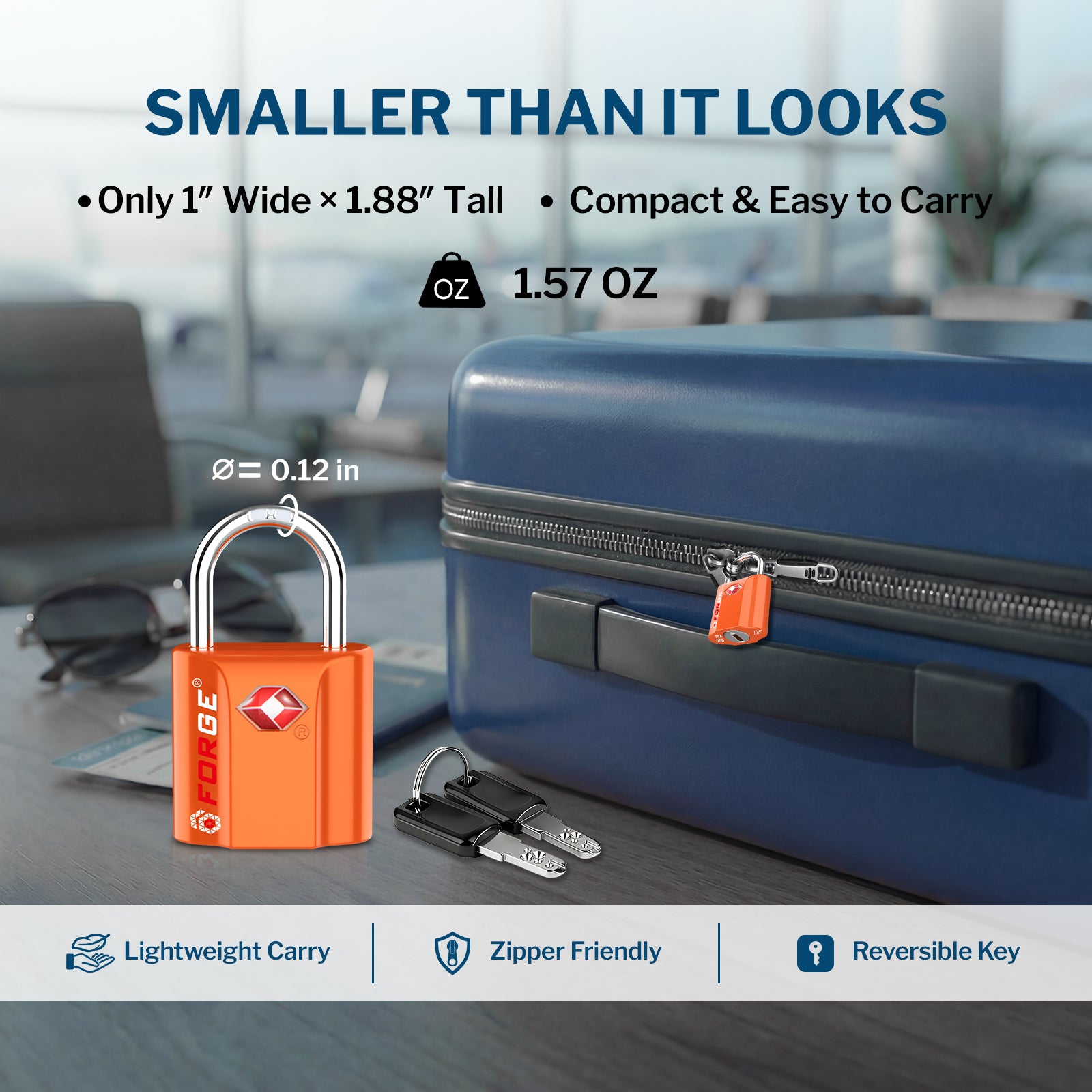 thumbnail image 2 of 8 Pack TSA Approved Cable Locks - Combination Luggage Locks For Travel (4 Black & 4 Orange) 2 of 2
