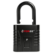 Forge Fingerprint Padlock, Unlock in Seconds – No App Needed Fingerprint Lock with All-Metal Build, Black 2 Pack