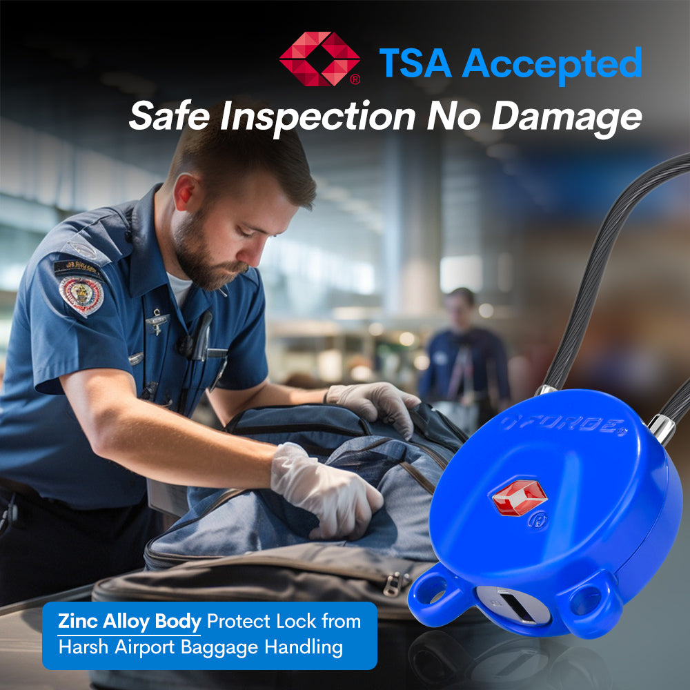 Forge TSA Approved Luggage Cable Lock Keyed Alike (Blue, 2 Pack)