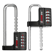 Forge Heavy-Duty Combination Locks, Waterproof & Adjustable Long Shackle, Black, 2-Pack