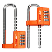 Forge Heavy-Duty Combination Locks, Waterproof & Adjustable Long Shackle, Orange, 2-Pack