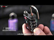 Nuevo candado para equipaje TSA de doble apertura New431B: Acceso con llave o combinación, resistente. 2 candados naranjas.